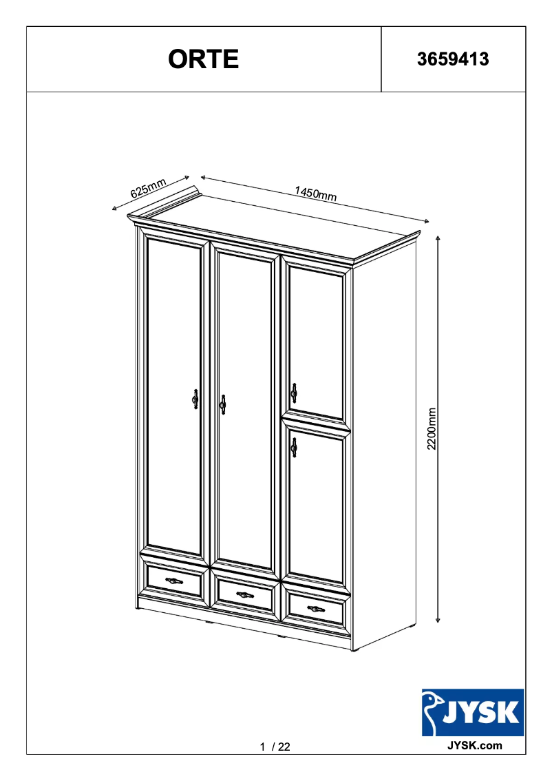 Image de la première page du manuel de l'appareil Orte (145x220x63)