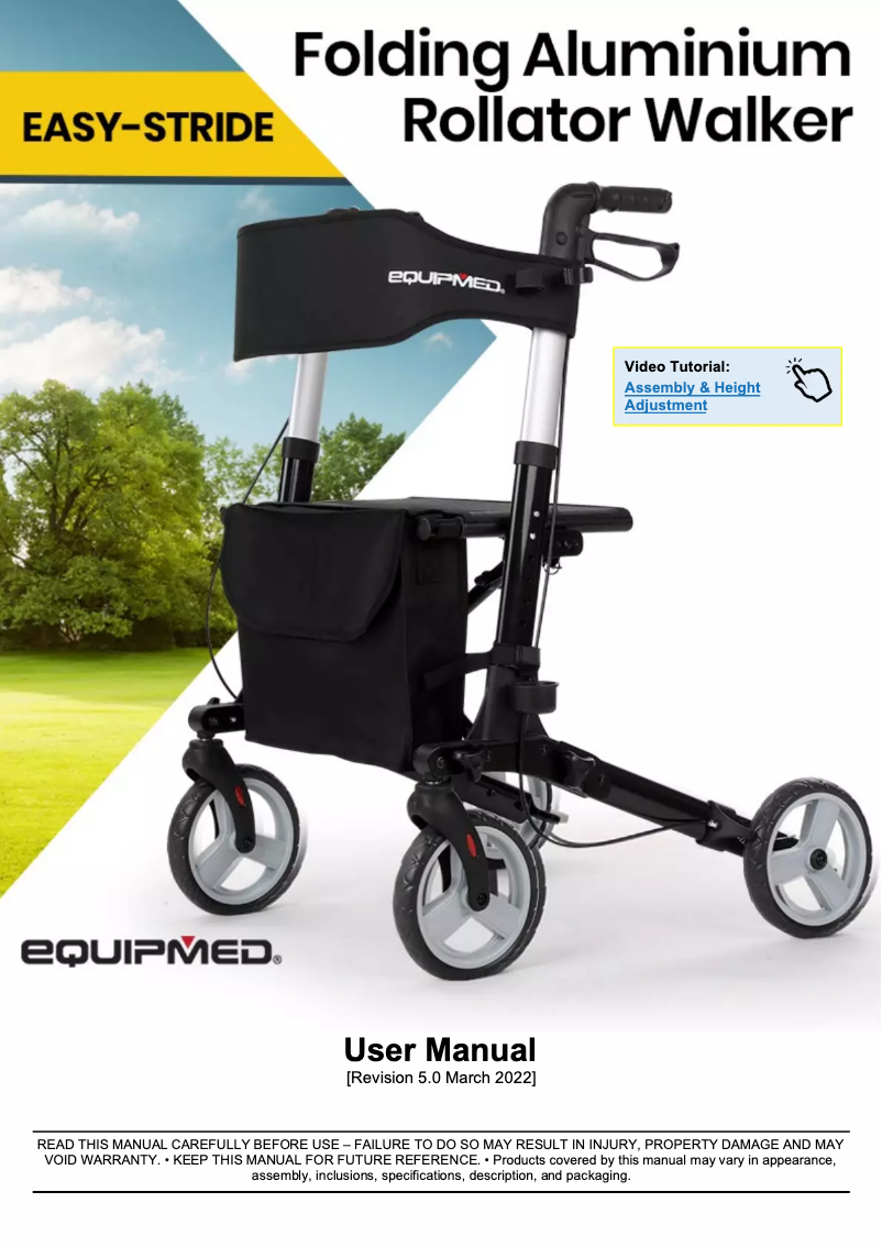 Image de la première page du manuel de l'appareil Easy Stride