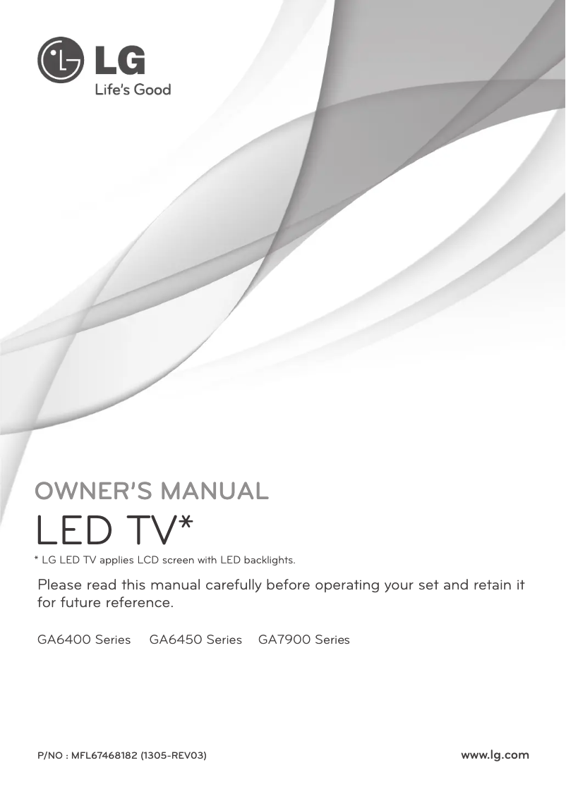 Image de la première page du manuel de l'appareil 60GA6400