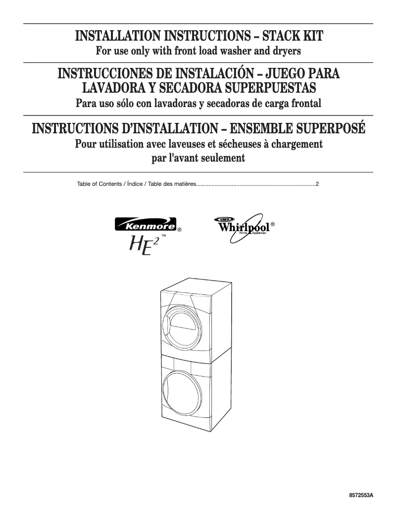 Page n°1 - Manuel utilisateur Whirlpool 8572546