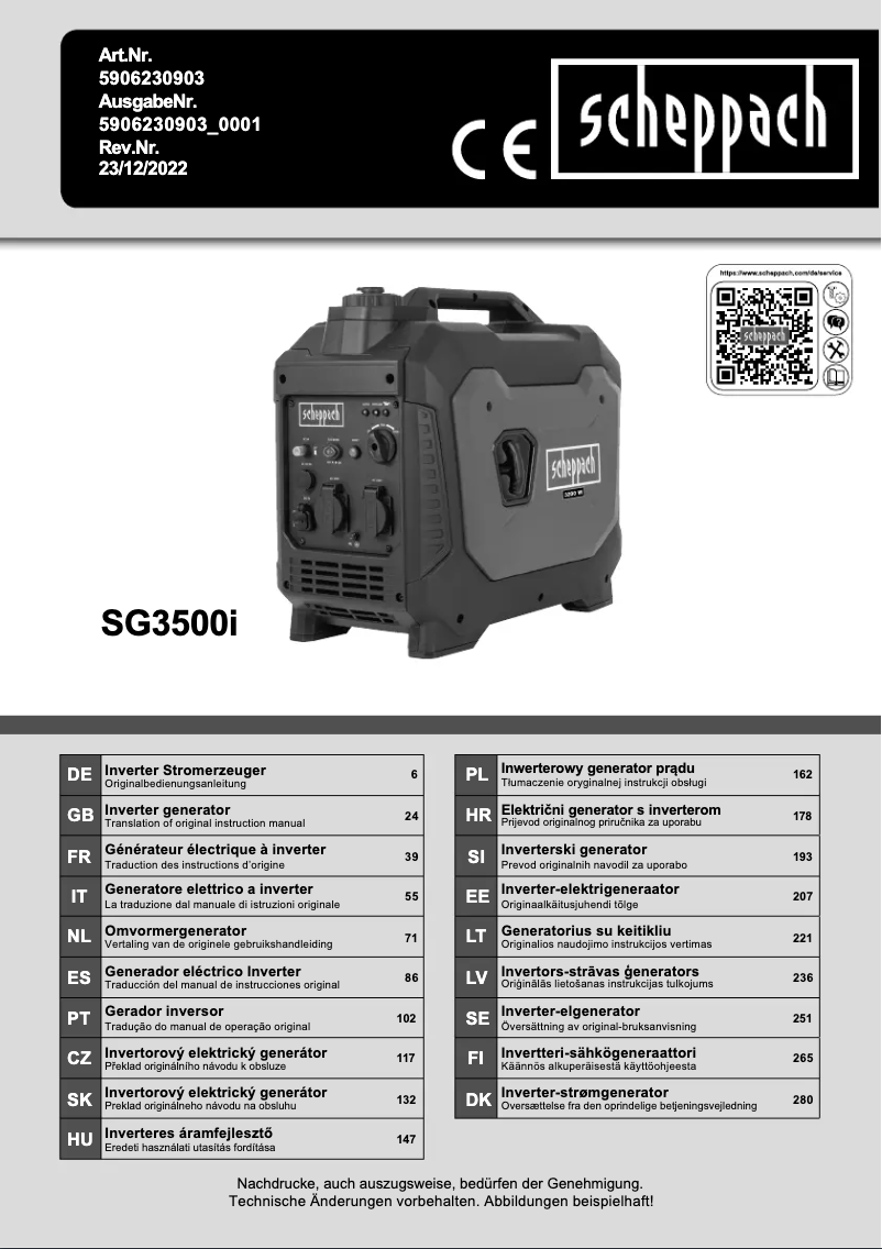 Image de la première page du manuel de l'appareil SG3500