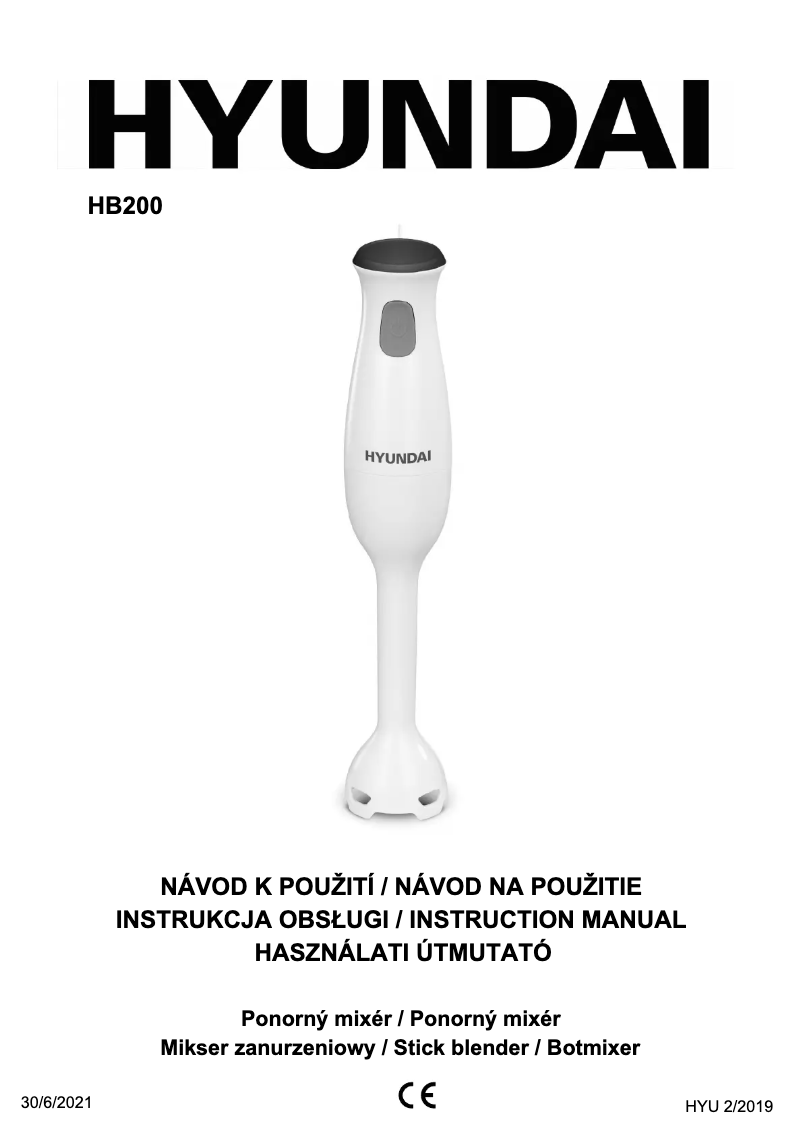 Page 1 de la notice Manuel utilisateur Hyundai HB 200