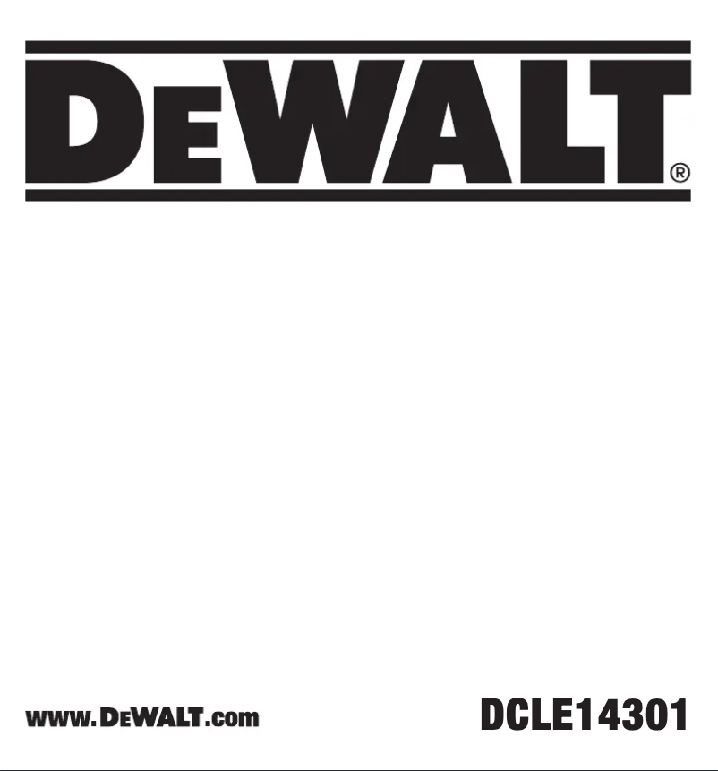 Page n°1 - Manuel utilisateur DeWalt DCLE14301