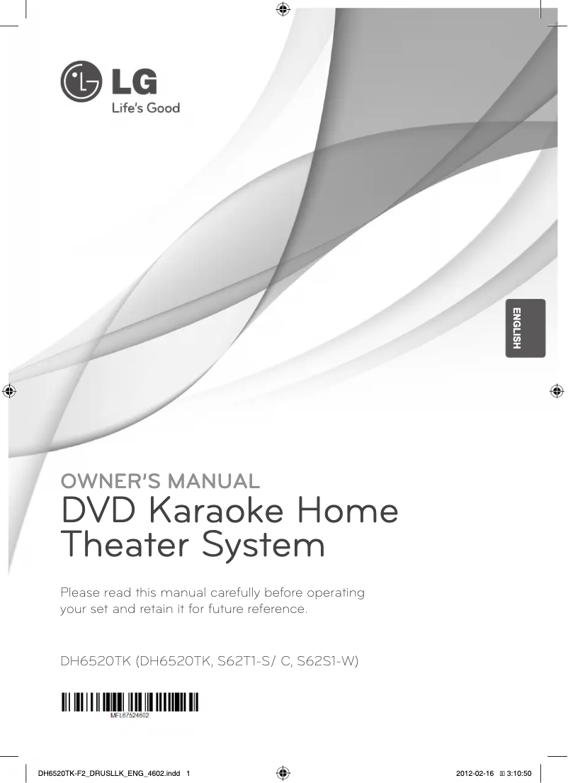 Page 1 de la notice Manuel utilisateur LG DH6520TK