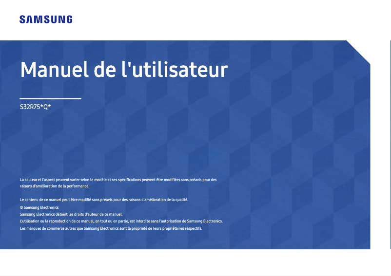 Image de la première page du manuel de l'appareil S32R750QEN