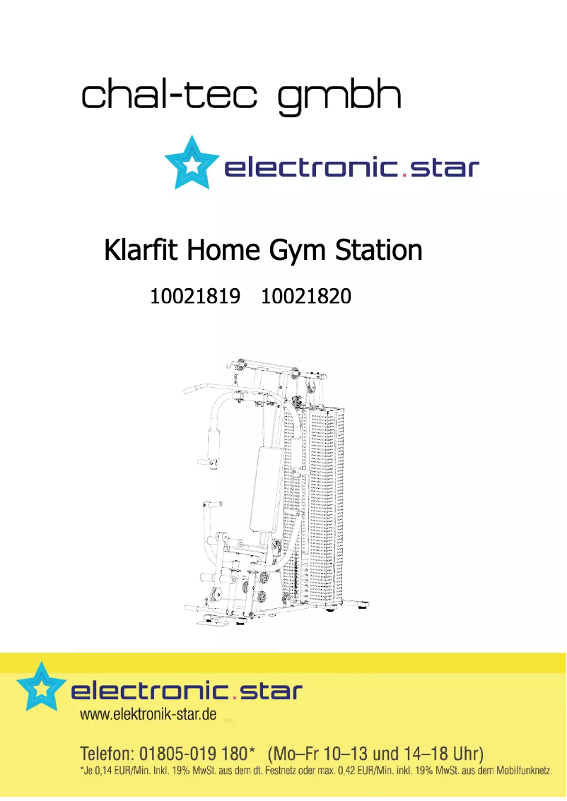 Page 1 de la notice Manuel utilisateur Klarfit Home Gym Station