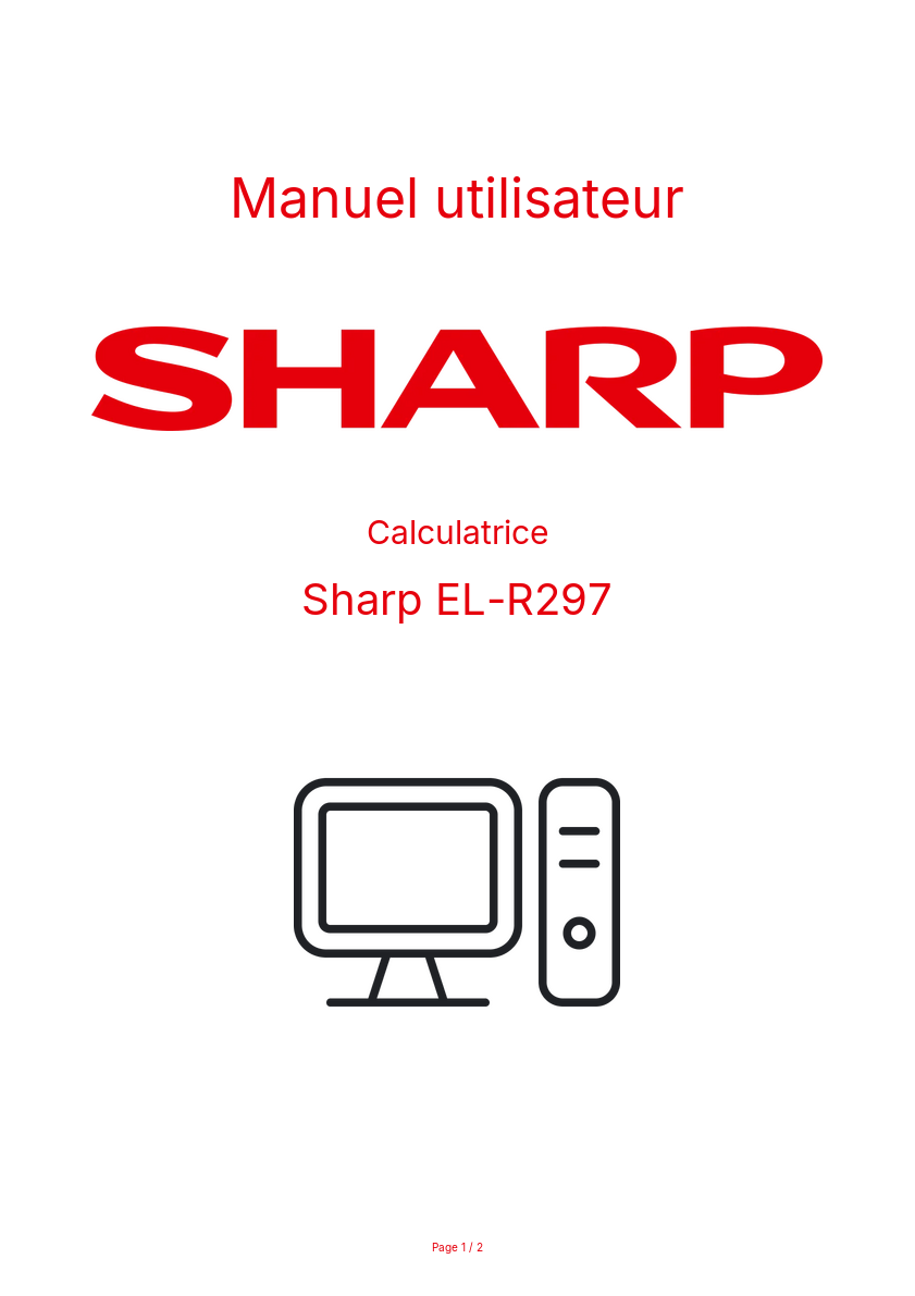 Page n°1 - Manuel utilisateur Sharp EL-R297
