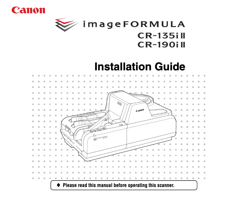 Image de la première page du manuel de l'appareil imageFORMULA CR-190i II