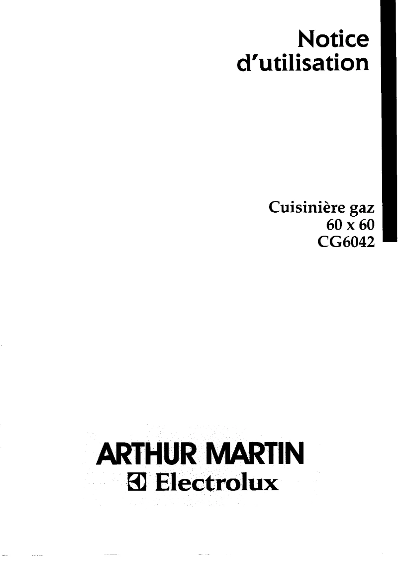 Page n°1 - Manuel utilisateur Arthur Martin-Electrolux CG6042