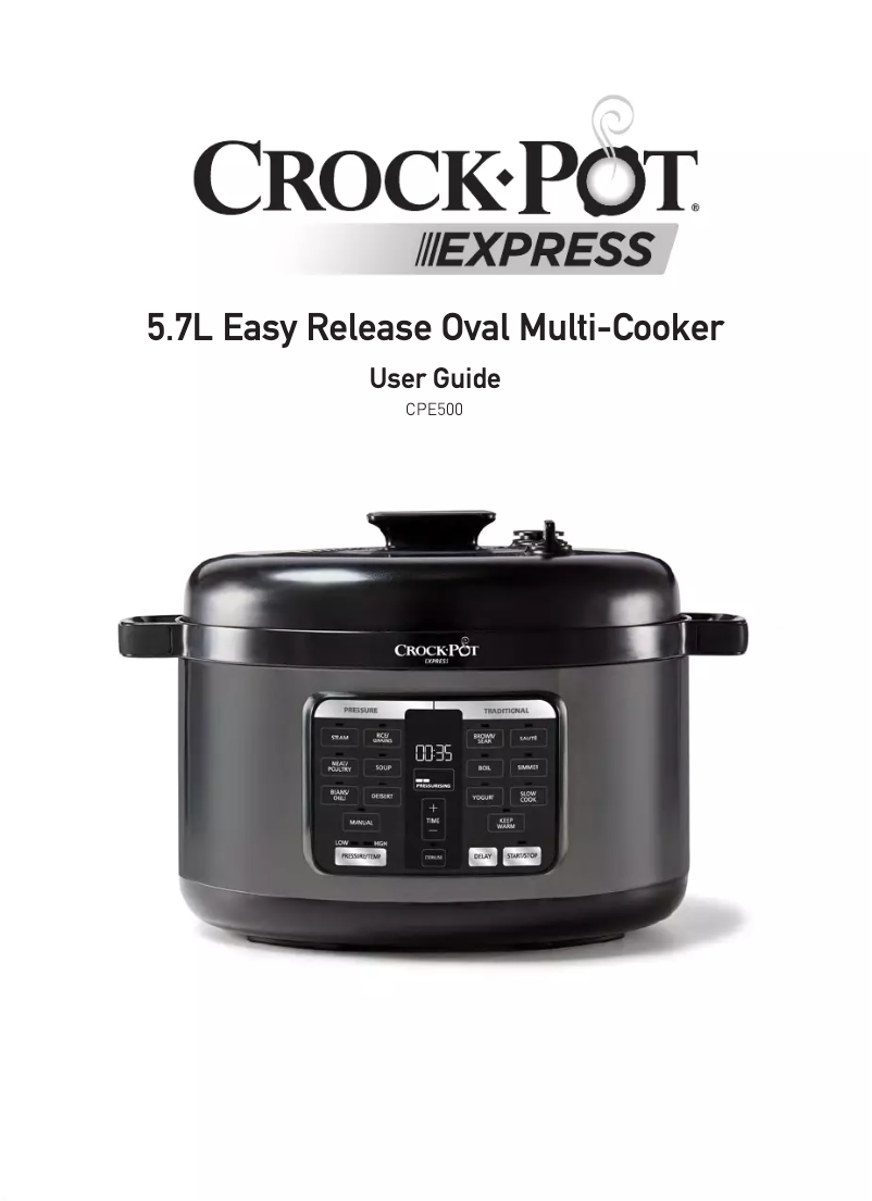 Page 1 de la notice Manuel utilisateur Crock-Pot Express Easy Release CPE500