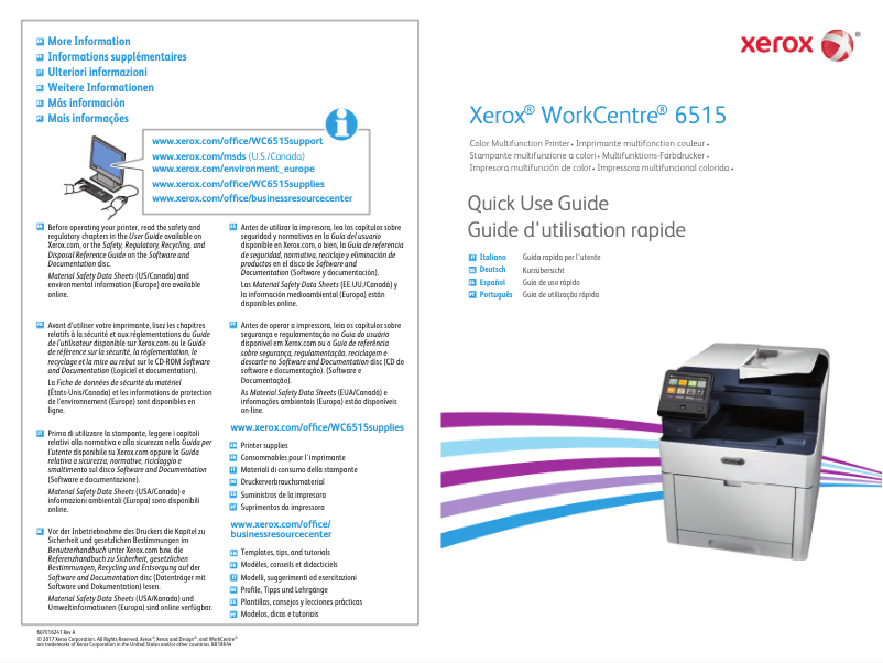 Page n°1 - Manuel utilisateur Xerox WorkCentre 6515