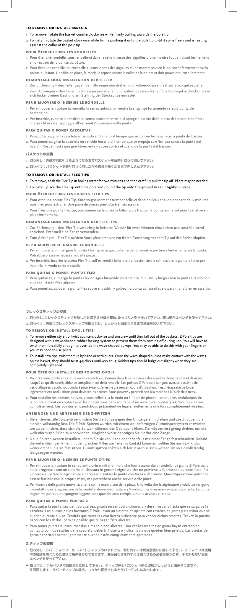 Page n°1 - Manuel utilisateur Black Diamond Tech Tip