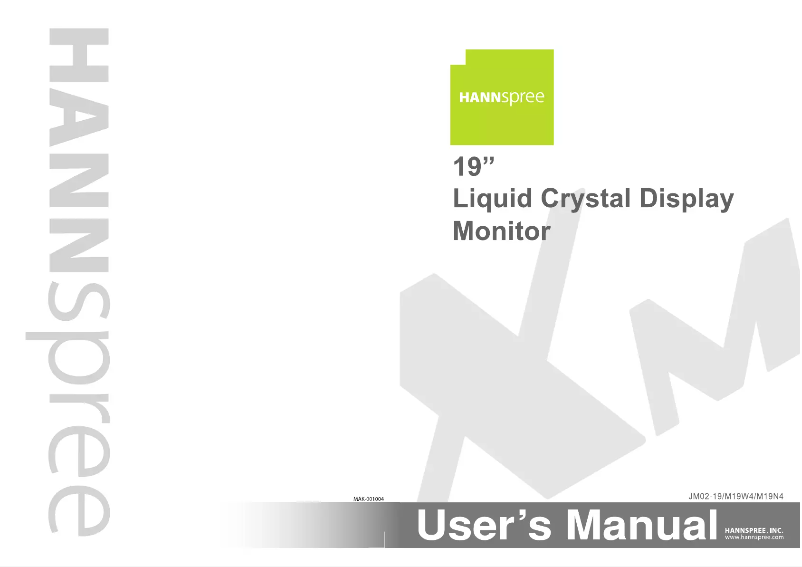 Page n°1 - Manuel utilisateur Hanns.G LM08-19ED-000G