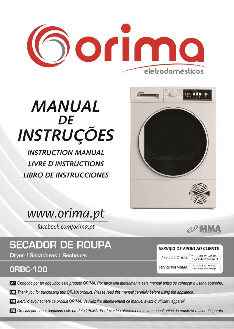 Page 1 de la notice Manuel utilisateur Orima ORBC-100