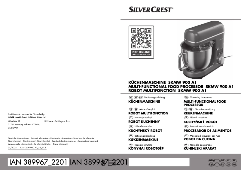 Page n°1 - Manuel utilisateur SilverCrest SKM 650 A1