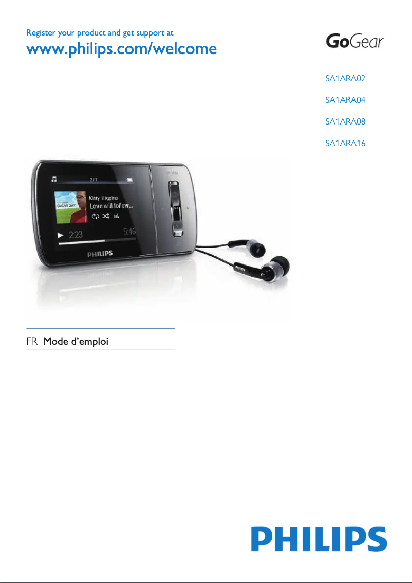 Page n°1 - Manuel utilisateur Philips GoGear SA1ARA04K