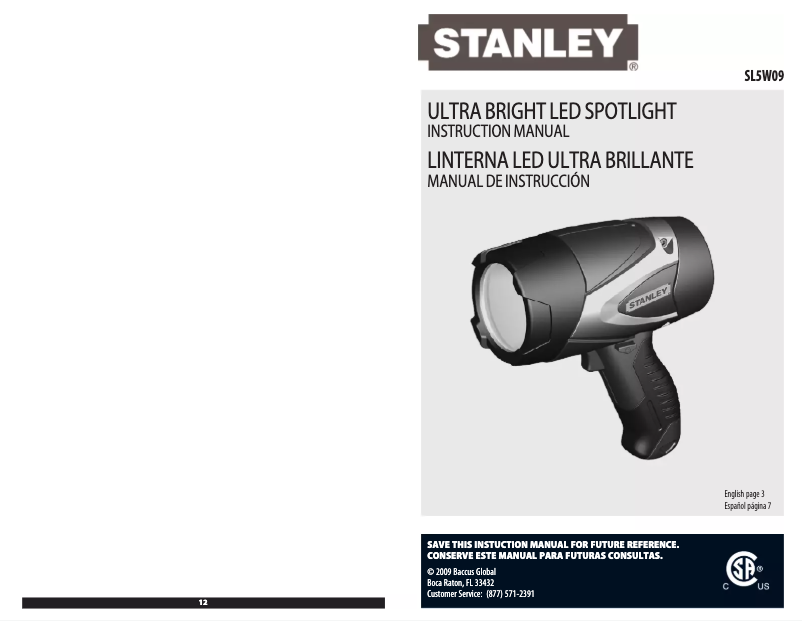 Image de la première page du manuel de l'appareil SL5W09