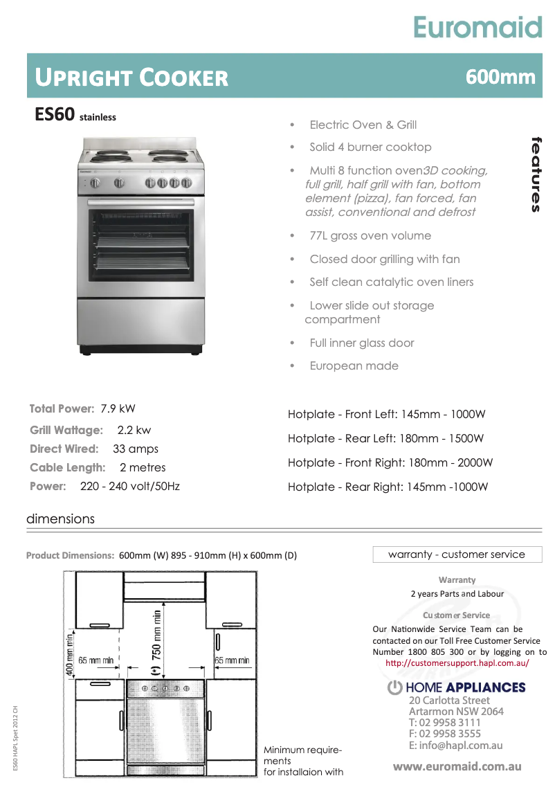 Image de la première page du manuel de l'appareil ES60