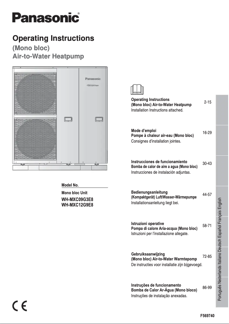 Image de la première page du manuel de l'appareil WH-MXC09G3E8