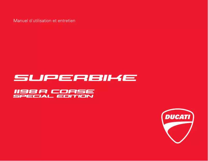 Page 1 de la notice Manuel utilisateur Ducati 1198 R Corse (2010)