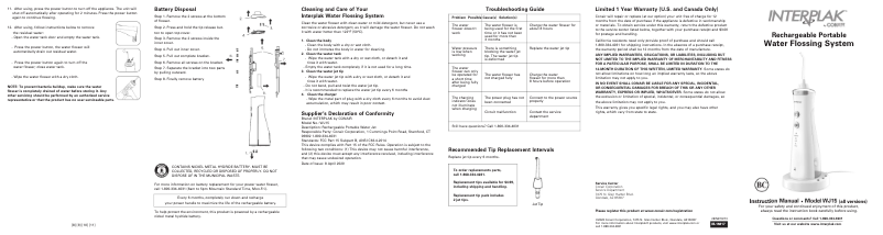 Page 1 de la notice Manuel utilisateur Conair WJ15