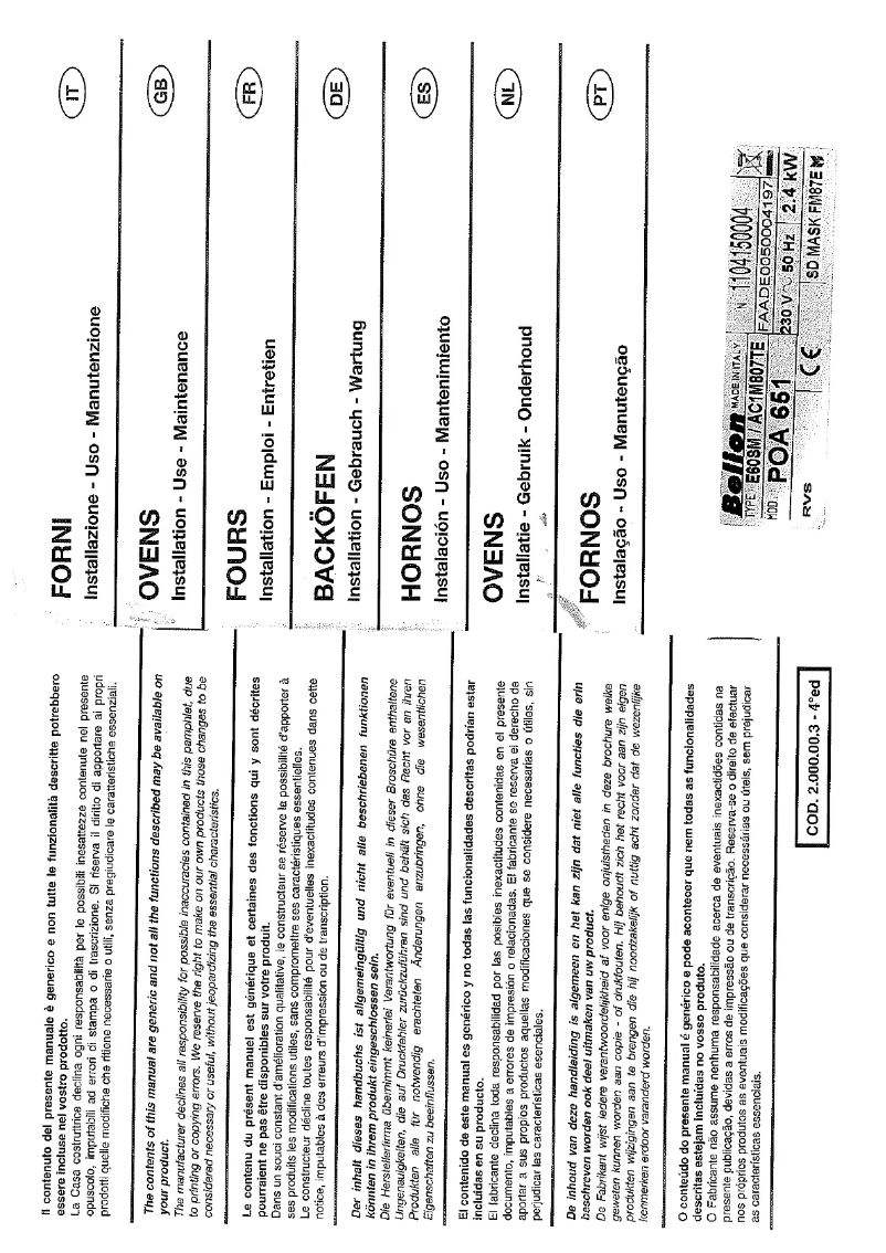 Image de la première page du manuel de l'appareil POA 651