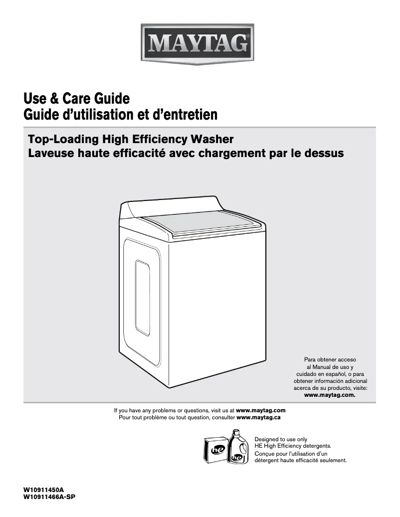 Page 1 de la notice Manuel utilisateur Maytag MVWB766FW