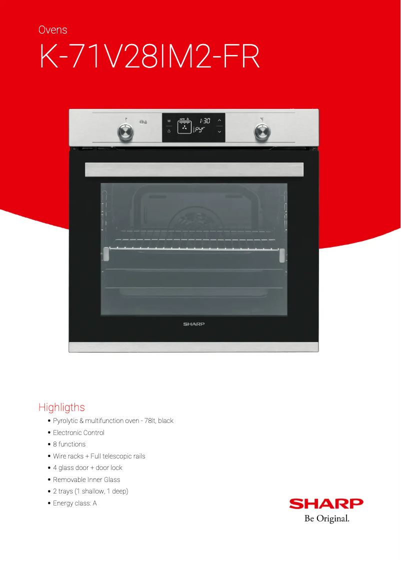 Page n°1 - Manuel utilisateur Sharp K-71V28IM2-FR