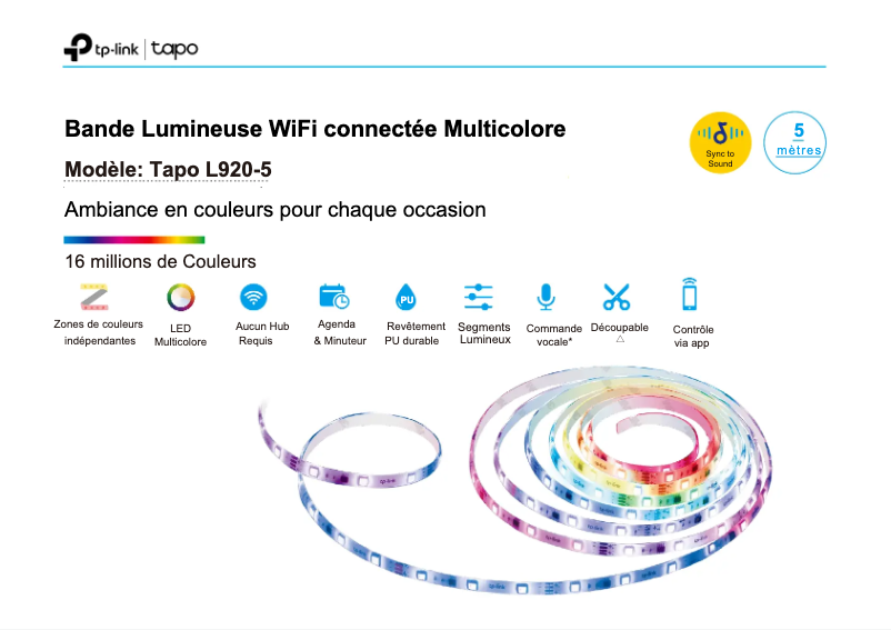 Page 1 de la notice Guide d'installation TP-Link Tapo L920-5