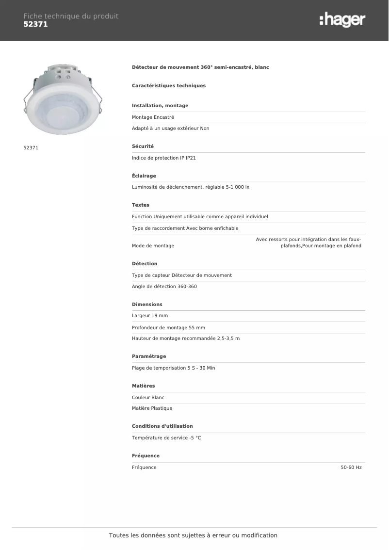 Image de la première page du manuel de l'appareil 52371