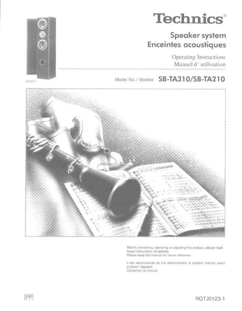 Image de la première page du manuel de l'appareil SB-TA310