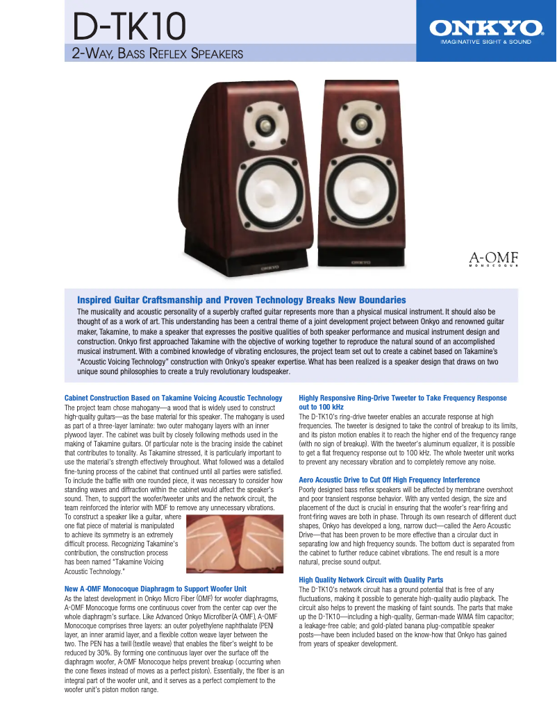 Page n°1 - Manuel utilisateur Onkyo D-TK10