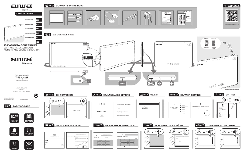 Page n°1 - Manuel utilisateur Aiwa TAB-1100-64G