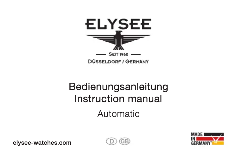 Page 1 de la notice Manuel utilisateur Elysee Picus 77012