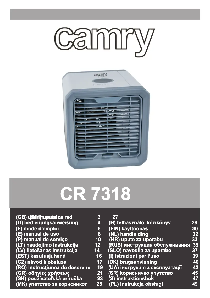 Image de la première page du manuel de l'appareil CR 731