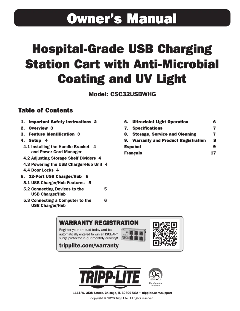 Image de la première page du manuel de l'appareil CSC32USBWHG