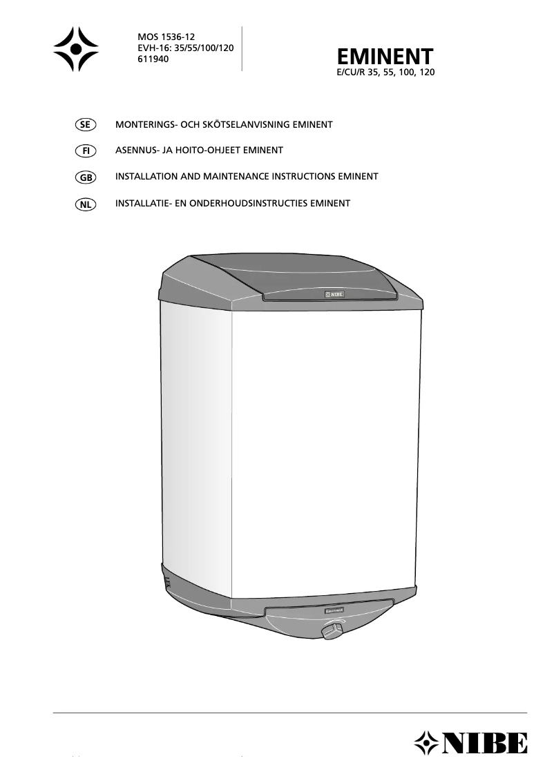 Page 1 de la notice Manuel utilisateur Nibe Eminent 100 CU
