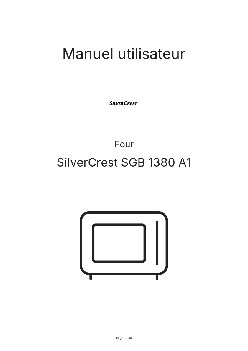 Image de la première page du manuel de l'appareil SGB 1380 A1