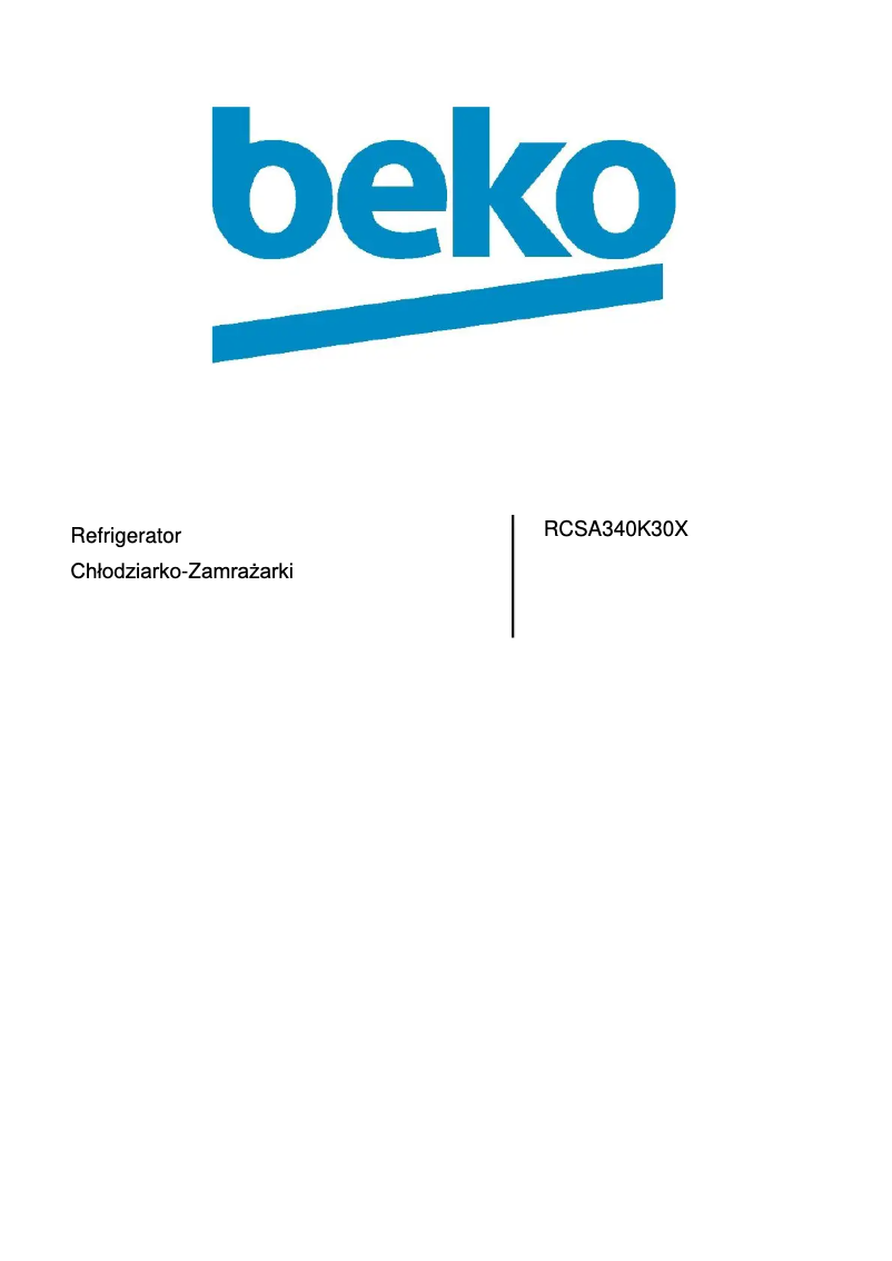Page n°1 - Manuel utilisateur Beko RCSA340K30X