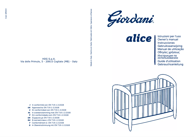 Página 1 del manual Manual de usuario Giordani Alica