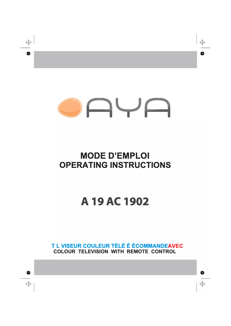 Image de la première page du manuel de l'appareil A19AC1902