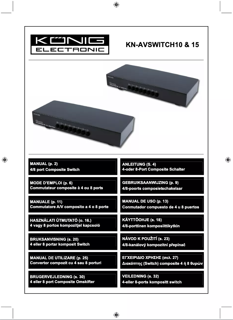 Page 1 de la notice Manuel utilisateur Konig KN-AVSWITCH10