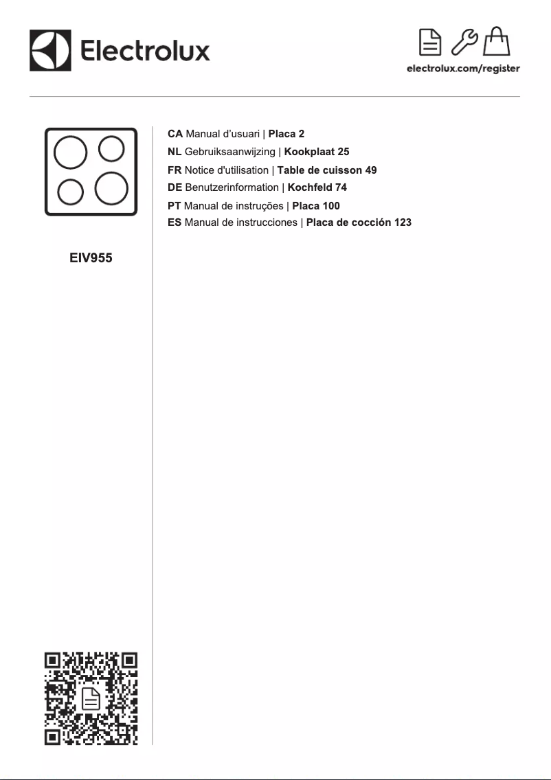 Page n°1 - Manuel utilisateur Electrolux EIV955