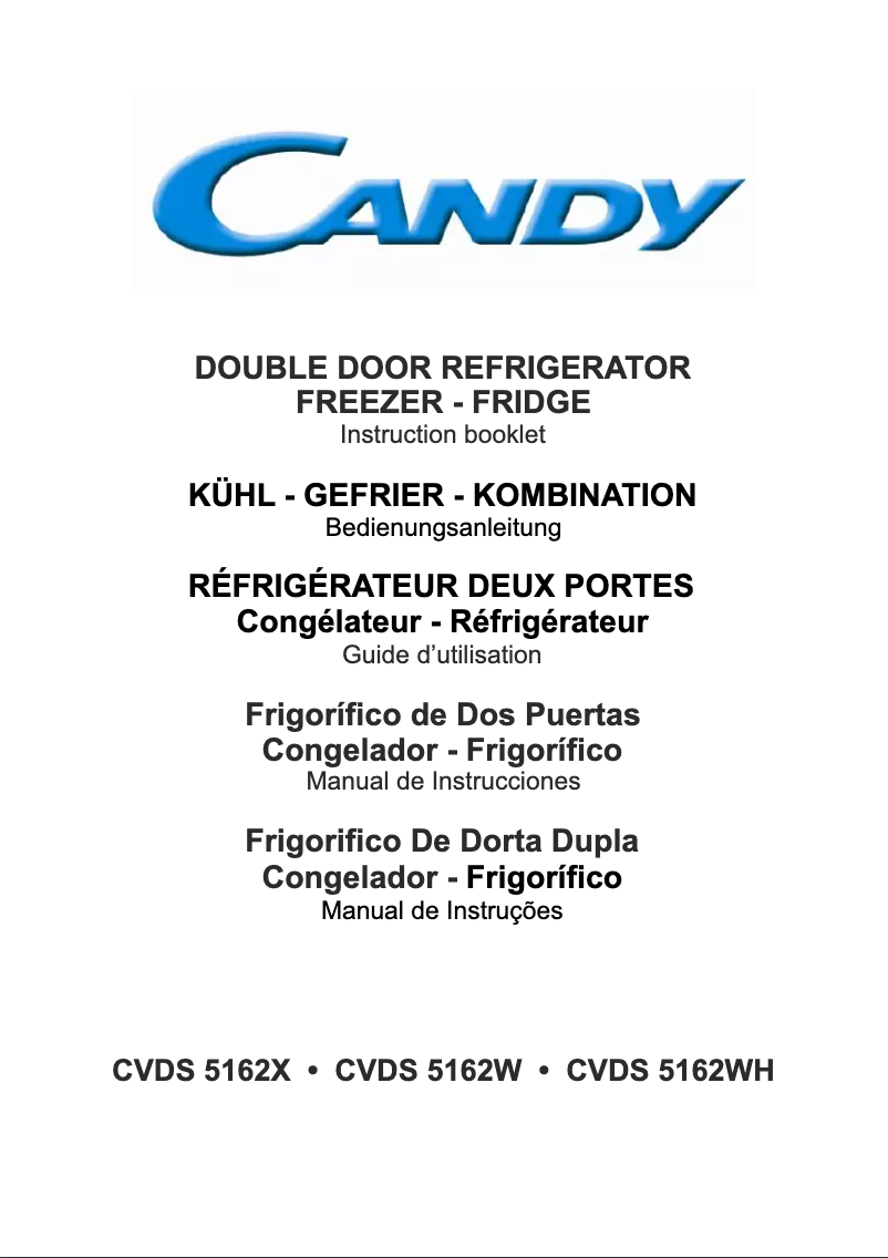 Page 1 of the manual User Manual Candy CVDS 5162WH