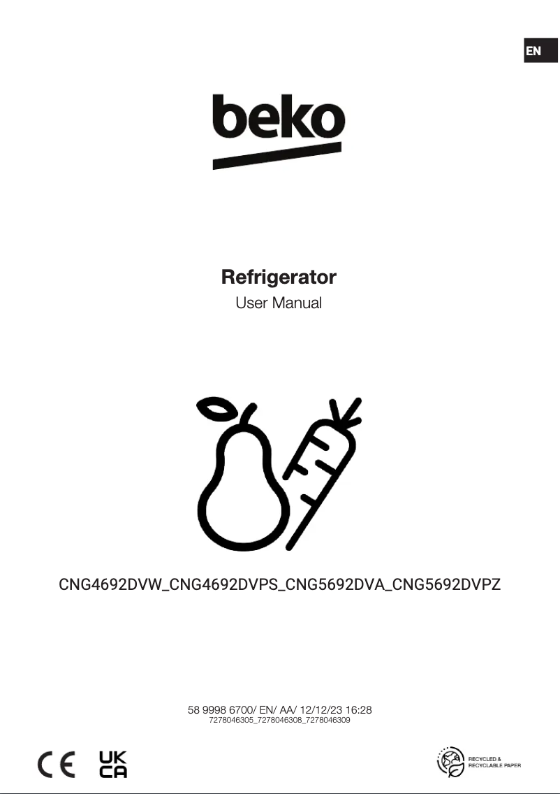 Image de la première page du manuel de l'appareil CNG5692DVA