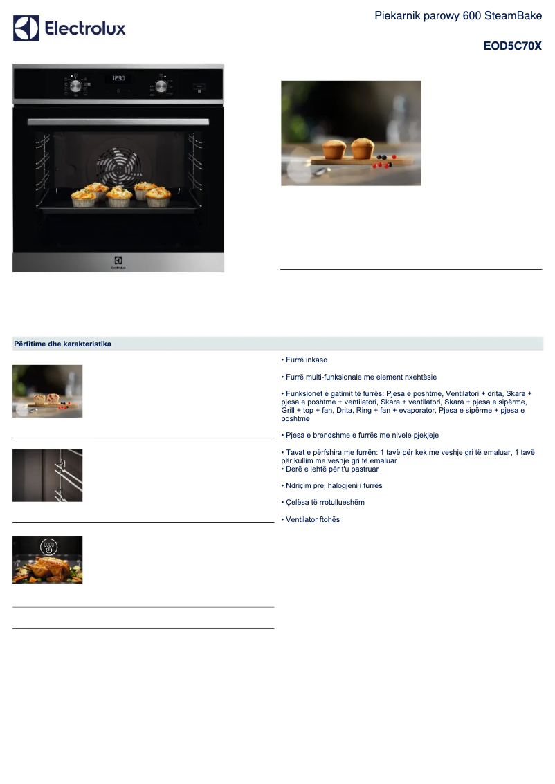 Page n°1 - Fiche technique Electrolux EOD5C70X