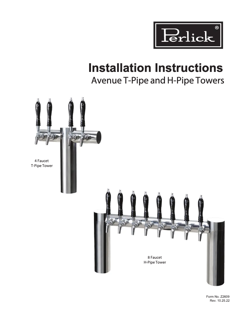 Page n°1 - Manuel utilisateur Perlick 4072-12QC-PO-SS