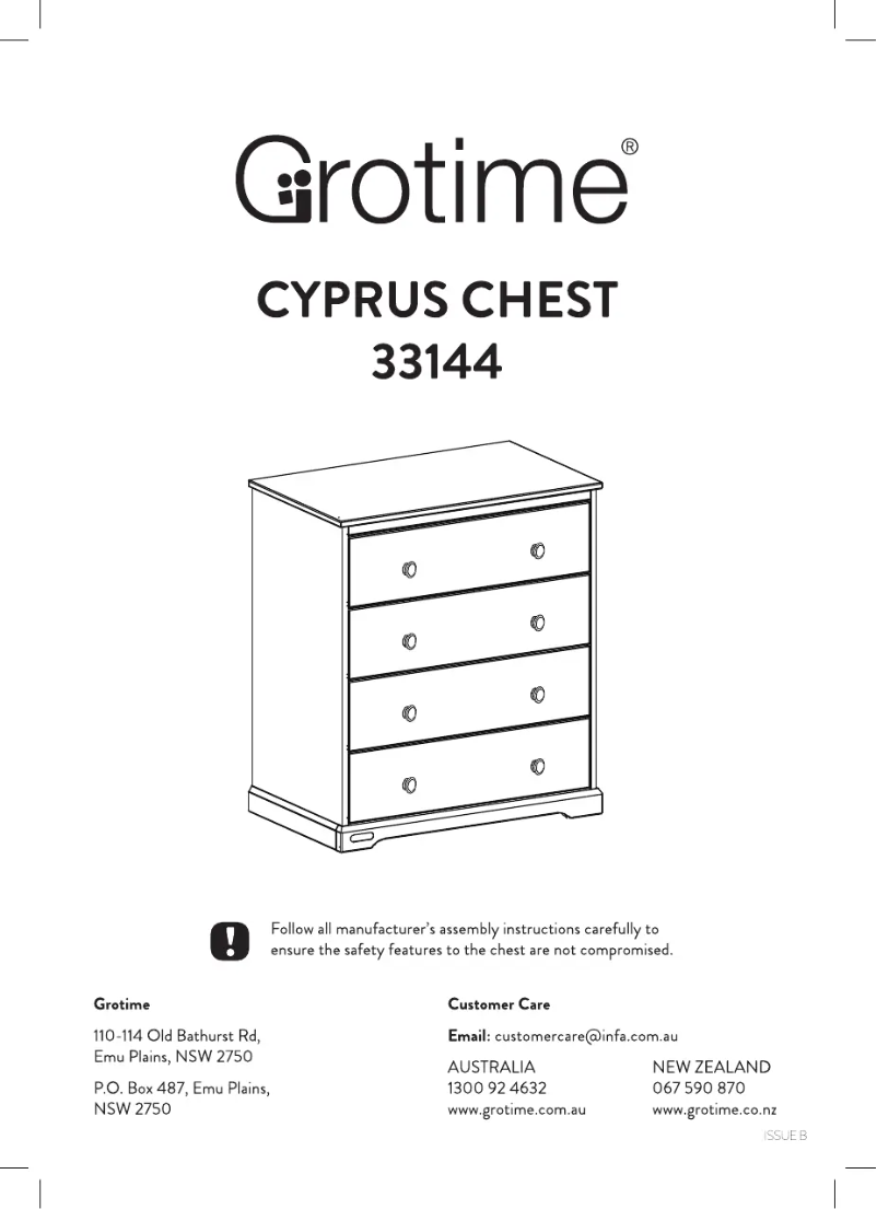 Page 1 de la notice Manuel utilisateur Grotime Cyprus Chest