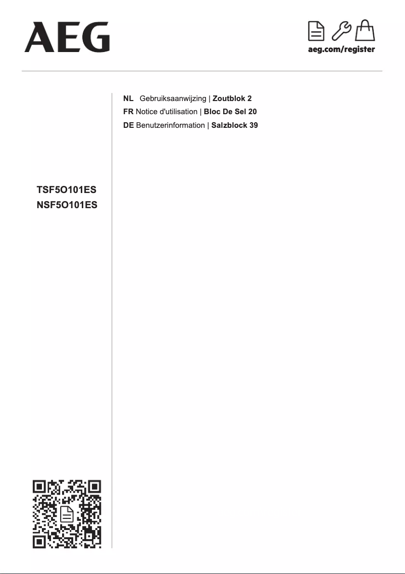 Page n°1 - Manuel utilisateur AEG NSF5O101ES