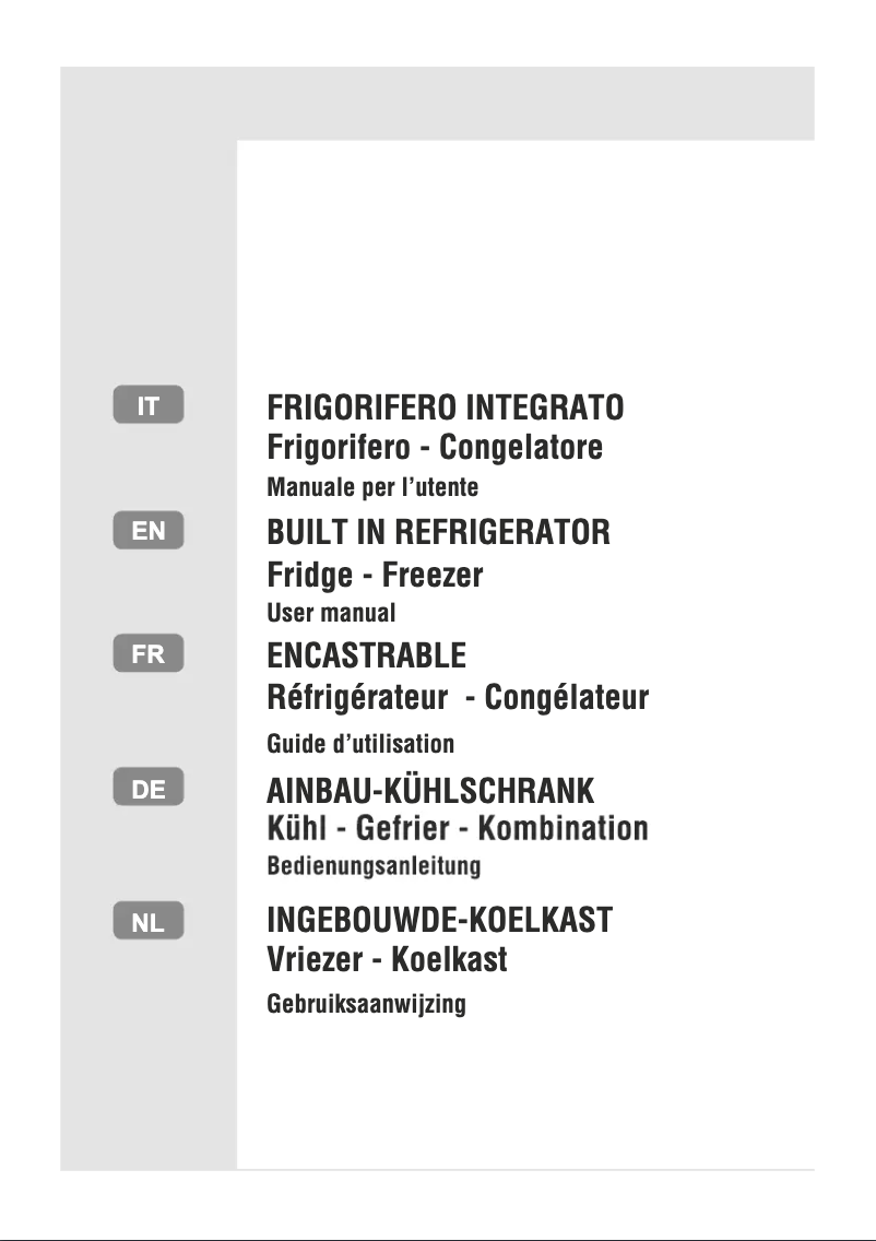 Page 1 de la notice Manuel utilisateur Candy BCBF 174 FTK/N